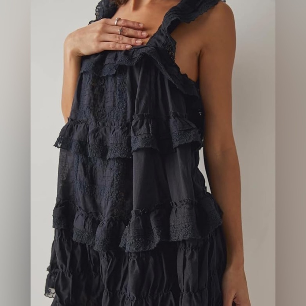 Chic Black Ruffle Backless Dress - image 3